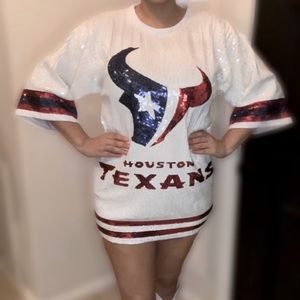 White sequin Texans dress
